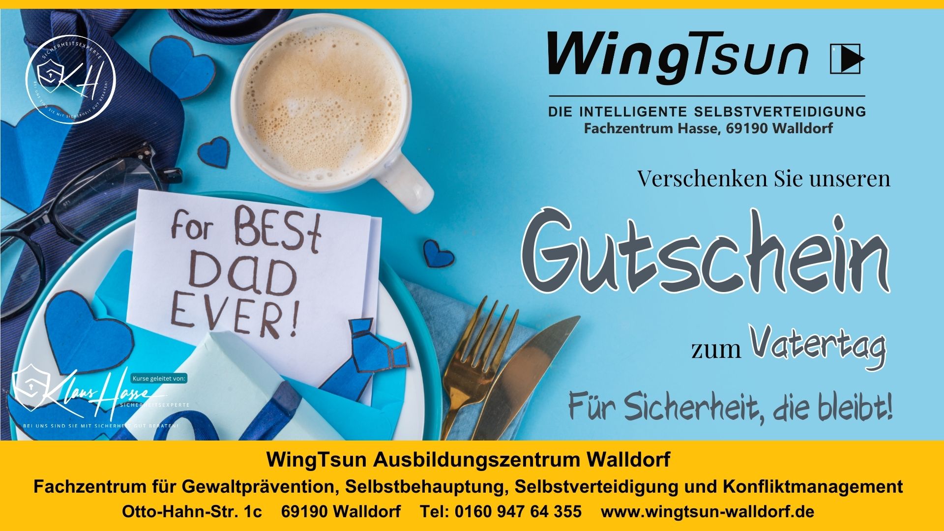 Zu unserem Geschenkgutschein zum Vatertag-Für Sicherheit, die bleibt!