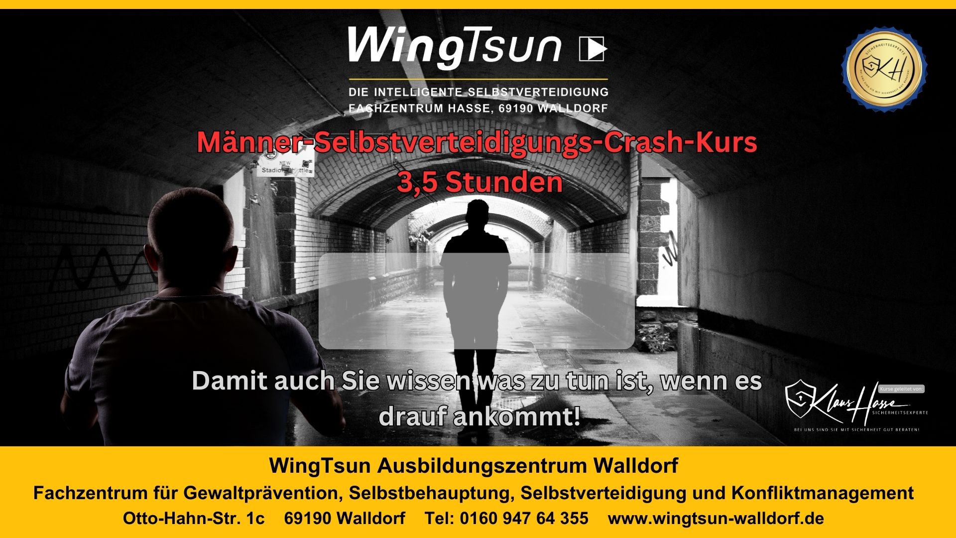 Männer-Selbstverteidigungs-Crash-Kurs 3,5 Stunden (ab 14 Jahren)