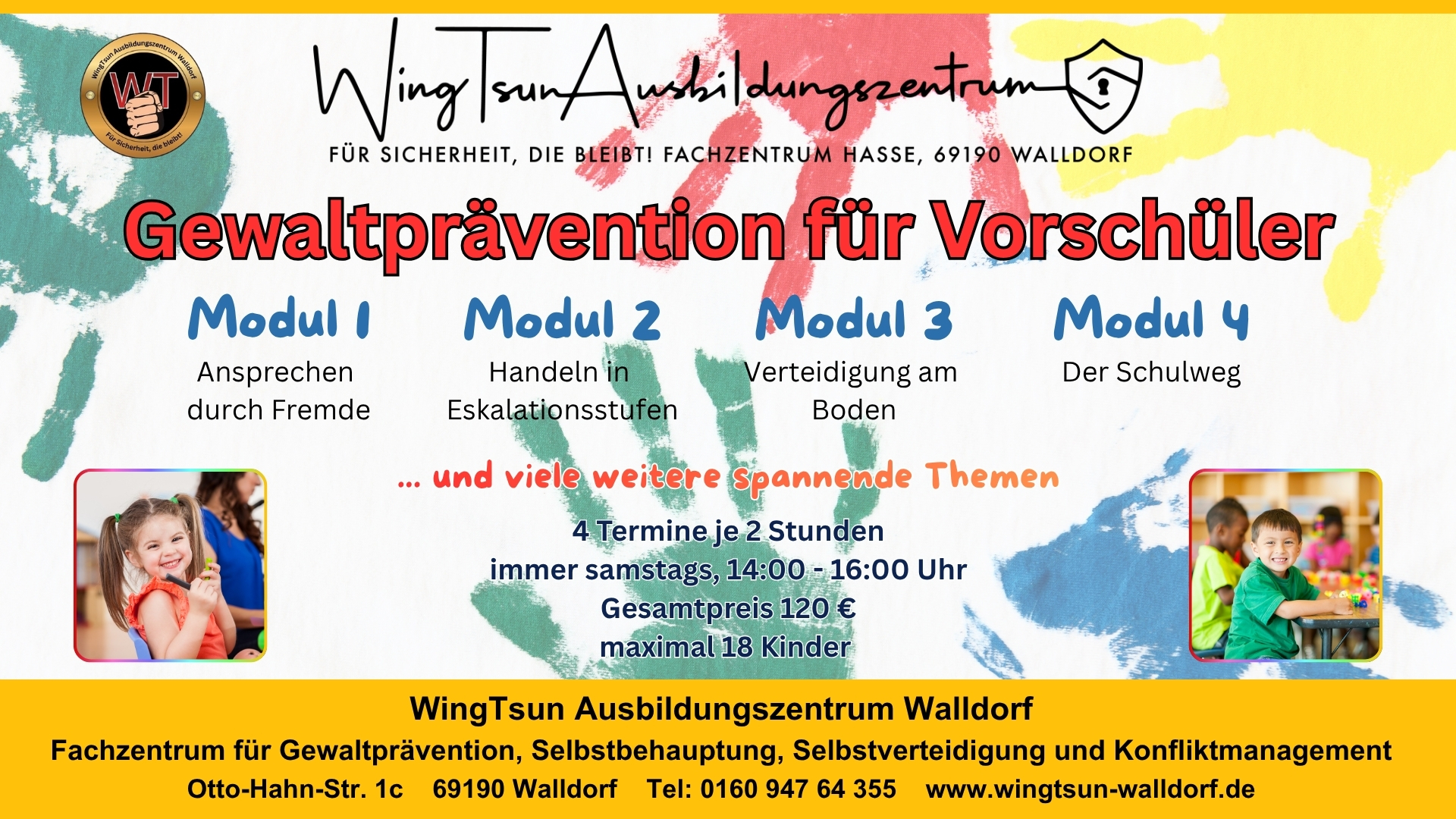 Gewaltprävention, Selbstbehauptung und Selbstverteidigung für Vorschulkinder (4 Module)